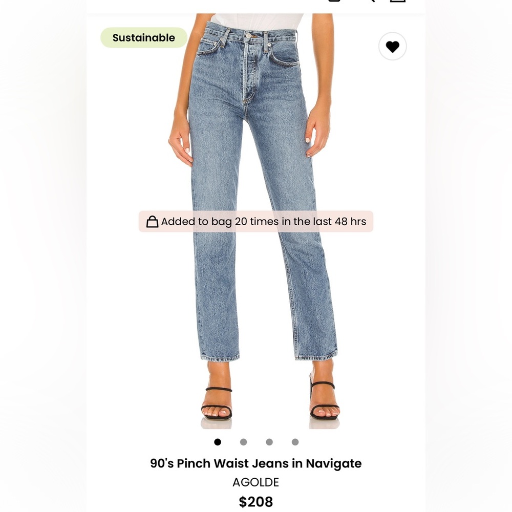 Agolde 90's Pinch Waist Jeans in Navigate Blue
